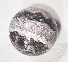 Load image into Gallery viewer, Amethyst Lace with Plume Fluorite 57mm Home Interior Decor Sphere or Gift 6132
