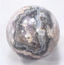 Load image into Gallery viewer, Amethyst Lace with Plume Fluorite 50mm Home Interior Decor Sphere or Gift 6219
